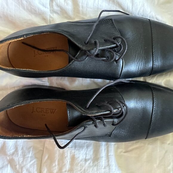 J. Crew Factory Leather cap toe shoes BS113 black 10.5 men’s EUC